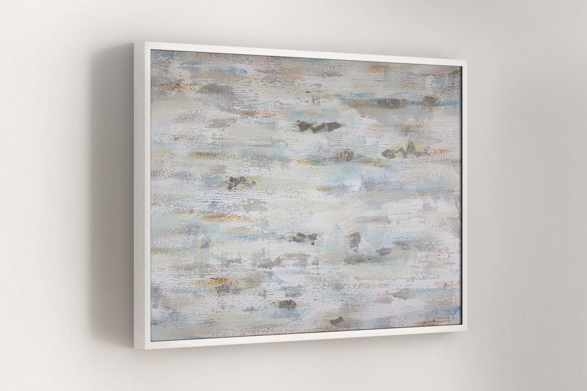 ACRYLBILD HANDGEMALT 120/80 cm - Silberfarben/Grau, Holz/Textil (120/80cm) - KUNSTLOFT