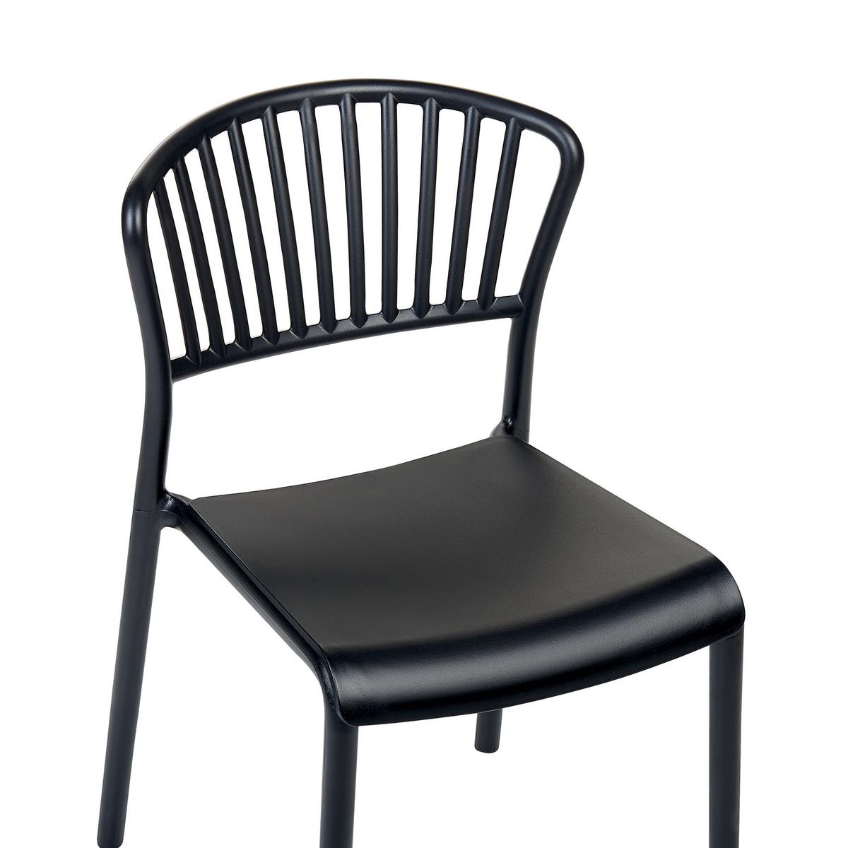 GARTENSTÜHLE 4er-Set Kunststoff schwarz Gela - Schwarz, Kunststoff (45/78/50cm) - Beliani
