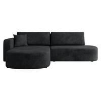 ECKSOFA Zerte, Seite: Links - Graphitfarben/Schwarz, Holz/Kunststoff (252/175cm) - MIRJAN24