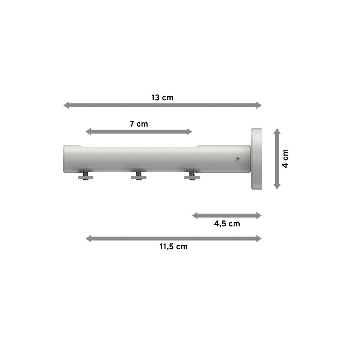 TRÄGER FÜR GARDINENSTANGEN INNENLAUF 20 mm Ø, Siteno Langloch 1 bis 3-läufig, Weiß - Weiß, Metall (13/4/4cm) - INTERDECO