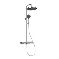 ÜBERKOPFBRAUSESET mit Thermostat Drei Wasserauslassmethoden Chrom - Chromfarben, Metall (13.5/106/44.6cm) - EMKE