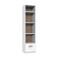 STANDREGAL mit Schubladen B47/H197/T40 cm, passend zum Babyzimmer Weiß & Eiche Dekor (22811,22812,22813) / 22814-04 - Eichefarben/Weiß, Holzwerkstoff (47/197/40cm) - luma-home