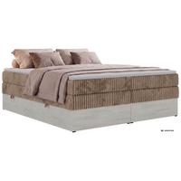 BOXSPRINGBETT NORDIC ZERO KING 180/200 - Braun Cord - Topper Visco - H3 - Schwarz/Braun, Kunststoff/Textil (180/200cm) - MKS