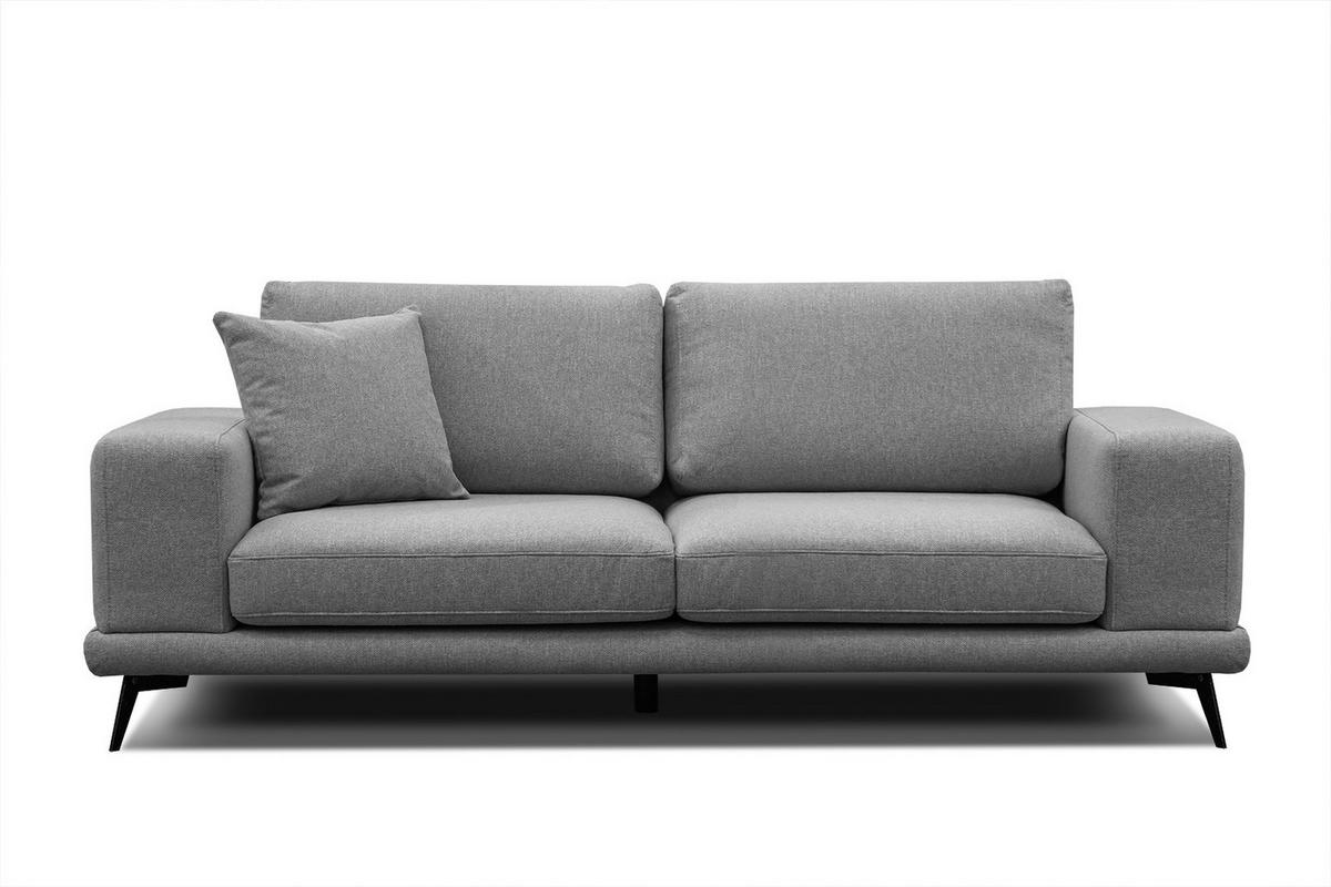 SOFA MEDIOLANE 3-Sitzer, grau - Grau, Holzwerkstoff/Textil (233/87/96cm) - Wozimo