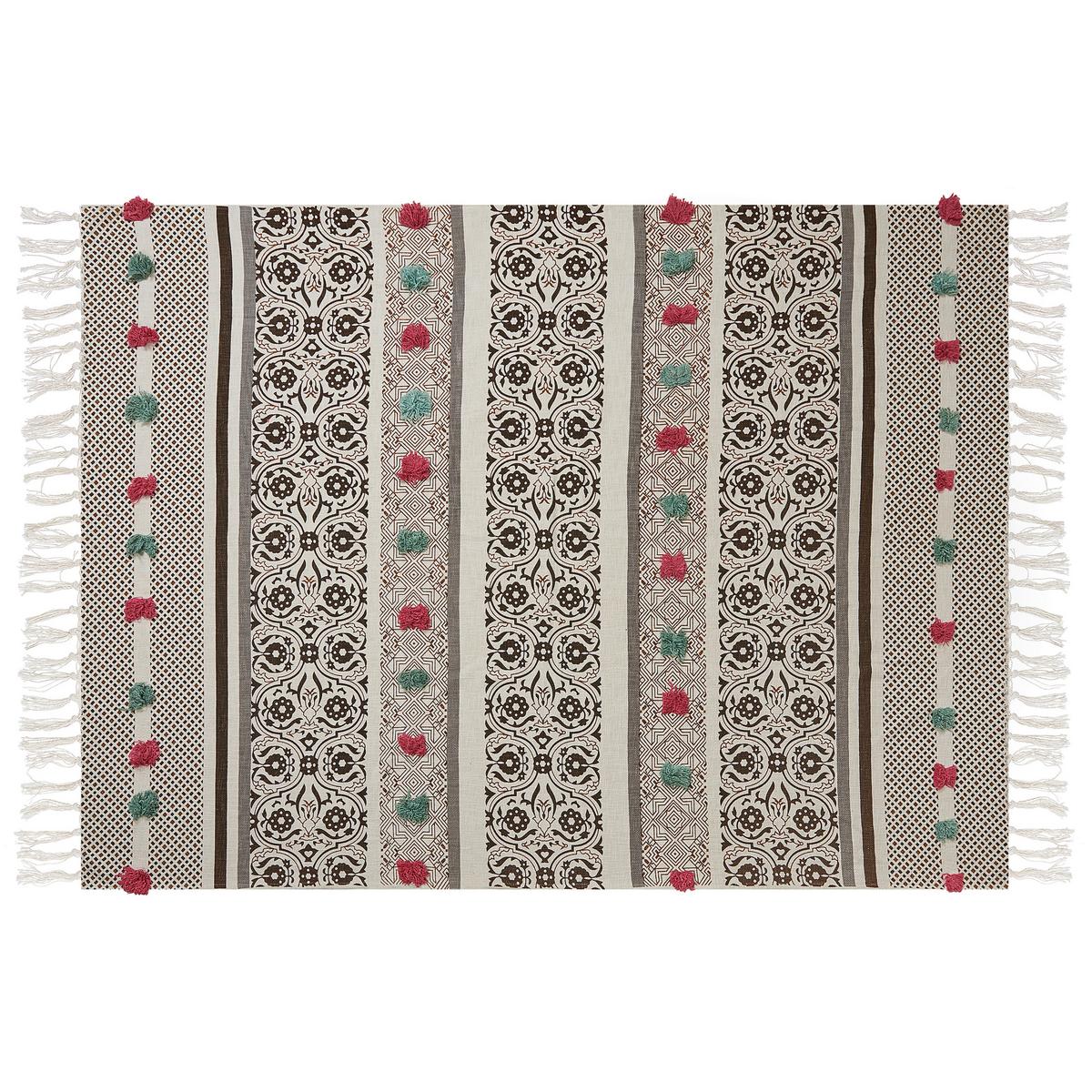 DECKE Braun Chinsurah 130/180 cm - Braun, Naturmaterialien/Textil (130/180cm) - Beliani