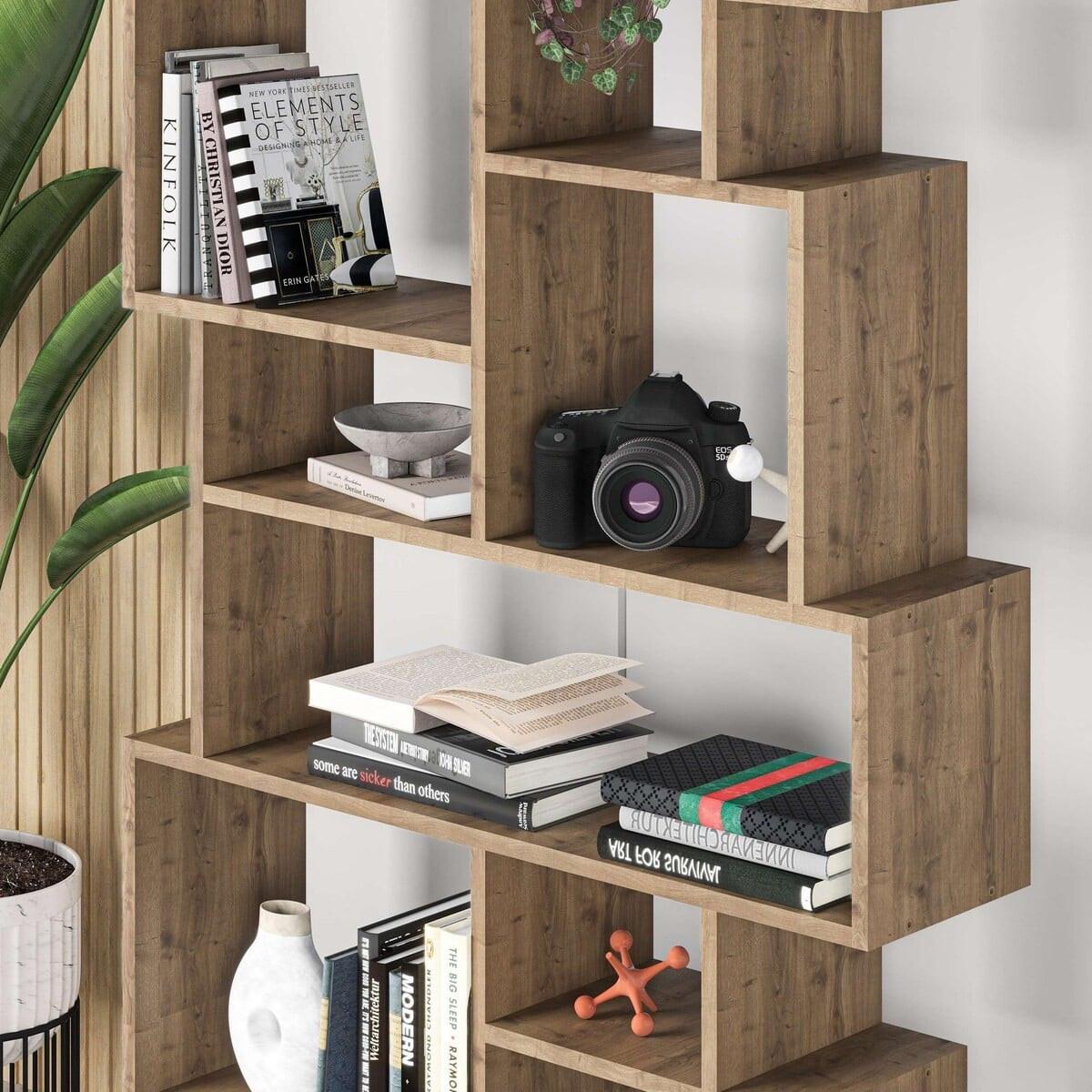 BÜCHERREGAL mit Fächern 96/25/168 cm - Beige, Holzwerkstoff (25.5/168.5/28cm) - Calicosy