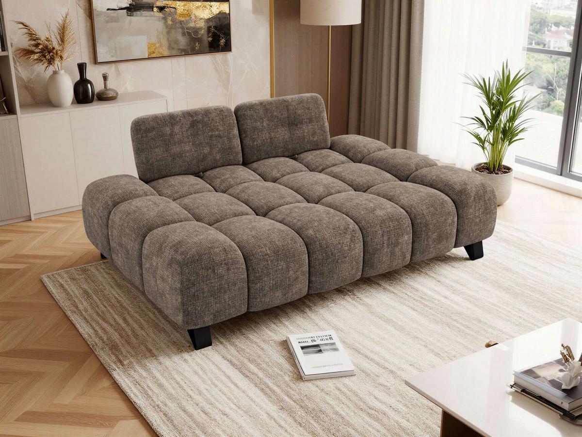 3-SITZER-SOFA NERANO - Braun Schenille - Schwarz/Braun, Textil/Metall (220/88/146cm) - MKS