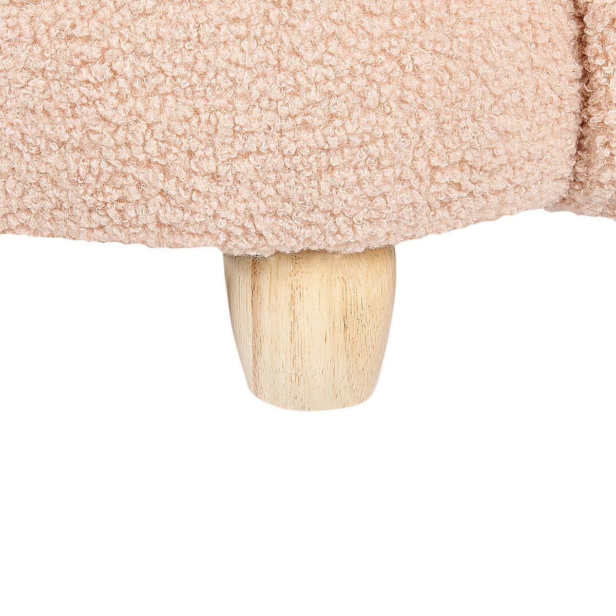 KINDERSESSEL Teddy-Optik beige Tierform Hase Kanna - Beige, Kunststoff/Textil (65/45/51cm) - Beliani