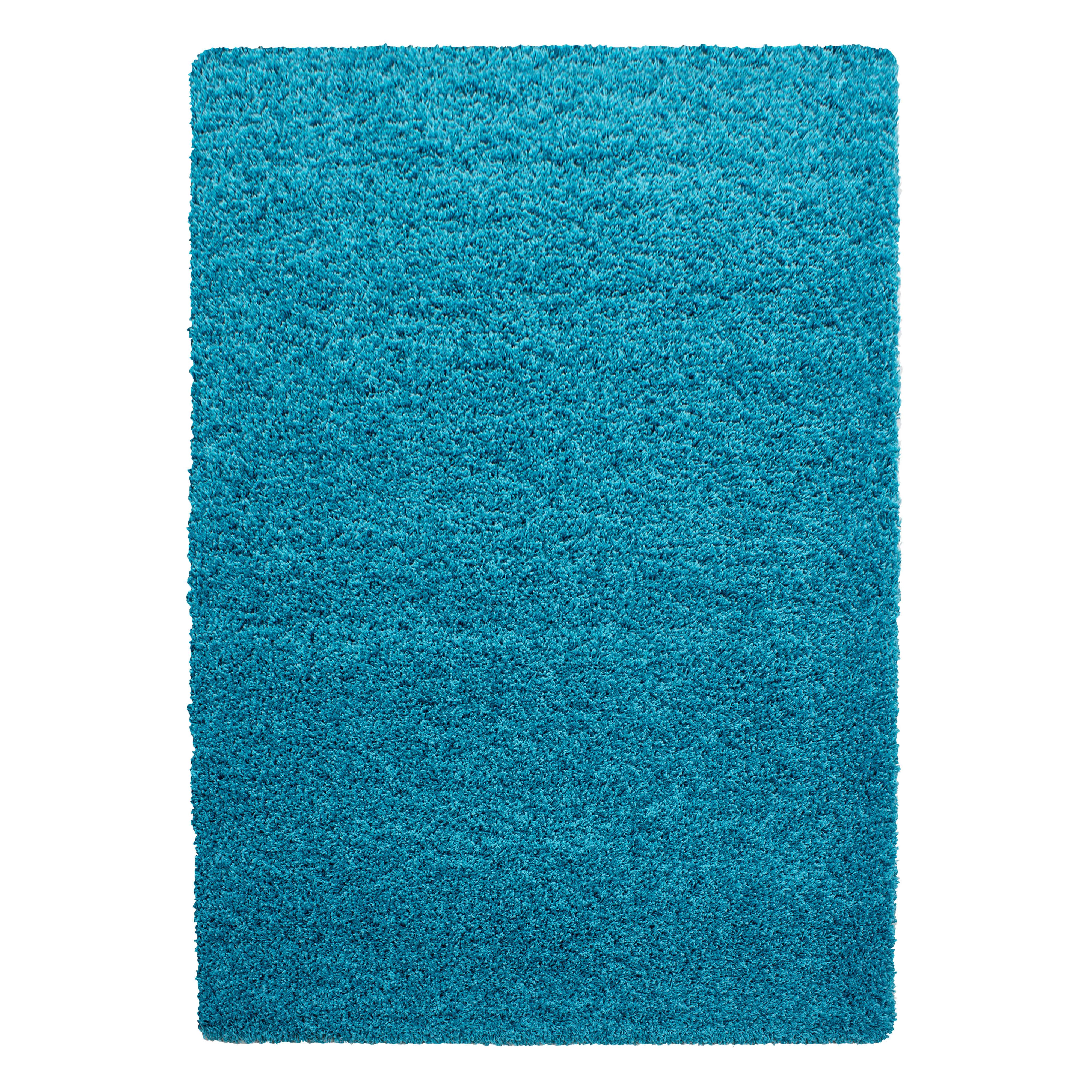 HOCHFLORTEPPICH RHEIN, einfarbig, Türkis, 300 x 400 cm - Blau, Textil (300/400cm) - KADIMA DESIGN