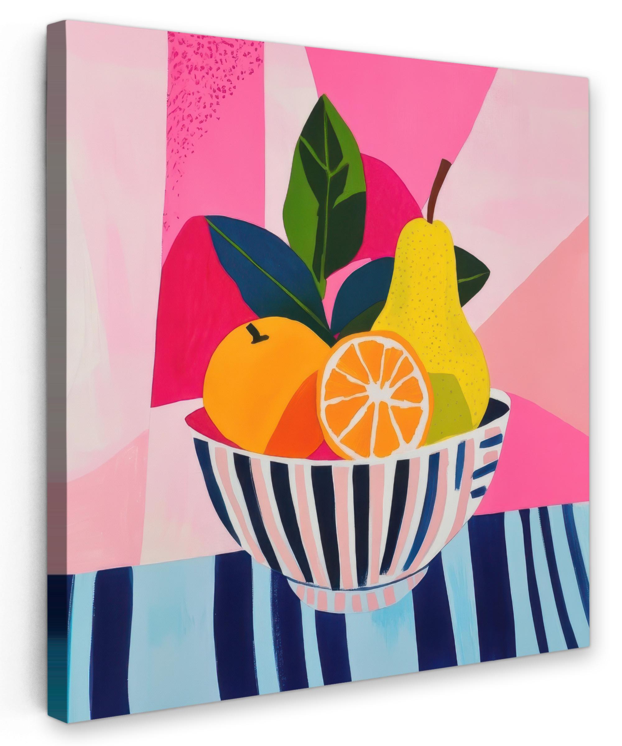 LEINWANDBILD Obst - Abstrakter Hintergrund - Rosa Deko Wohnzimmer 20x20 cm - Pink, Textil (20/20cm) - MuchoWow
