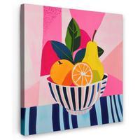 LEINWANDBILD Obst - Abstrakter Hintergrund - Rosa Deko Wohnzimmer 20x20 cm - Pink, Textil (20/20cm) - MuchoWow