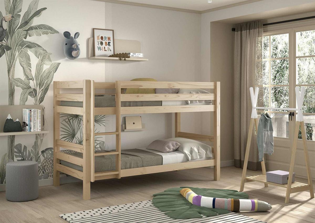 ETAGENBETT Karolina 210x140x105 aus Massivholz in natur - Kieferfarben, Holz (90/200cm) - 58aufmkessel