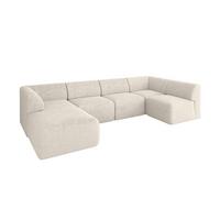 WOHNLANDSCHAFT Ottomane Links MOVO-L 345x180x78 cm Hellbeige Tissu - Sandfarben, Holzwerkstoff/Kunststoff (345/78/180cm) - ALTDECOR