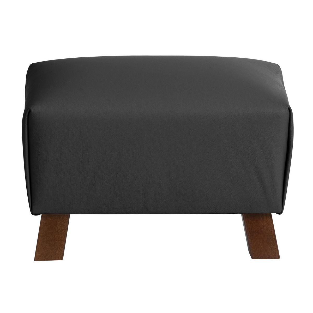 POLSTERHOCKER Kaylah pigmentiertes Nappaleder schwarz - Schwarz, Leder (28/28/40cm) - 58aufmkessel