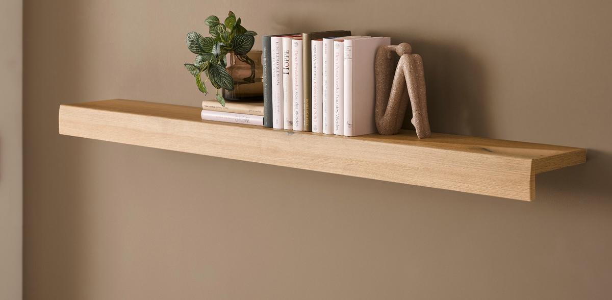 WANDBOARD in Evoke Eiche, Wandregal 150 cm - Kaschmir/Eichefarben, Holzwerkstoff (150/8/20cm) - Furn.Design