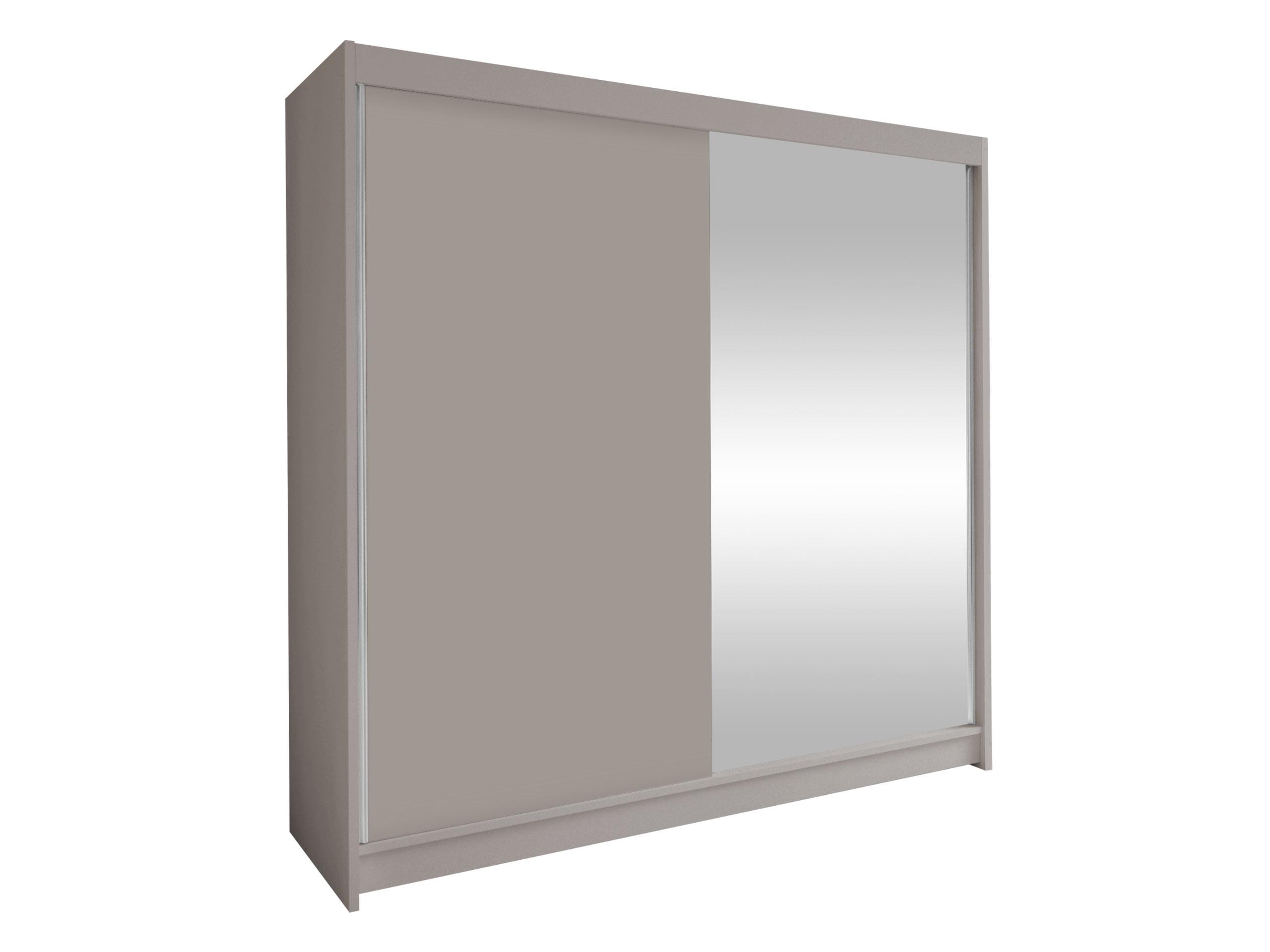 SCHWEBETÜRENSCHRANK Talin I - Kaschmir/Silberfarben, Holzwerkstoff/Metall (180/215/58cm) - MIRJAN24