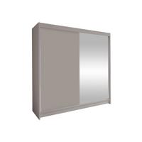 SCHWEBETÜRENSCHRANK Talin I - Kaschmir/Silberfarben, Holzwerkstoff/Metall (180/215/58cm) - MIRJAN24