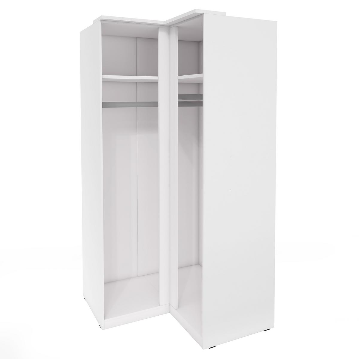 DREHTÜRENSCHRANK OTTIMA 109/217/63 cm 2-türig Weiß - Weiß, Holzwerkstoff (109/217/63cm) - MASSENO