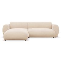 ECKSOFA Emia Hellbeige links - Ecru/Schwarz, Kunststoff/Textil (262/156cm) - Selsey