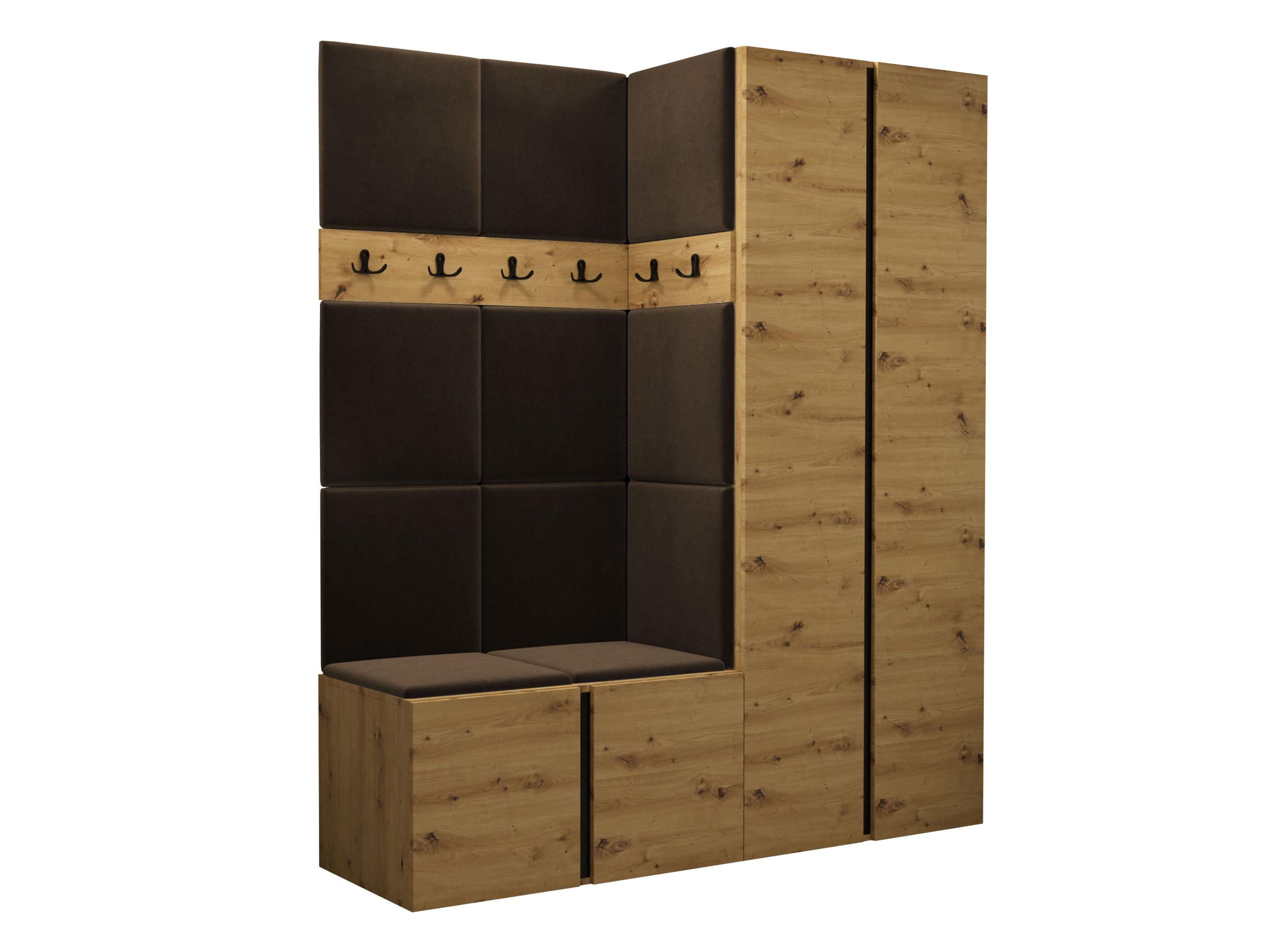 GARDEROBEN-SET Orion III - Eiche Artisan/Braun, Holzwerkstoff/Kunststoff (158/186/46cm) - MIRJAN24