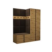 GARDEROBEN-SET Orion III - Eiche Artisan/Braun, Holzwerkstoff/Kunststoff (158/186/46cm) - MIRJAN24
