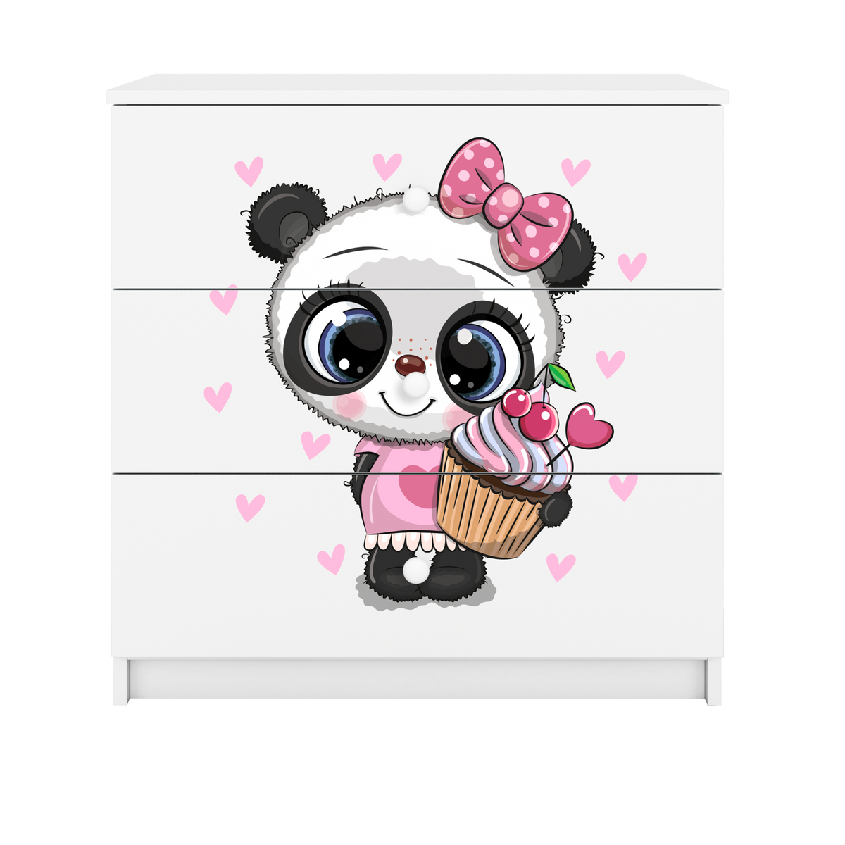 KOMMODE Babydreams Panda 81/81/41 - Weiß, Holzwerkstoff (81/81/41cm) - RAUMHIRSCH FURNITURE