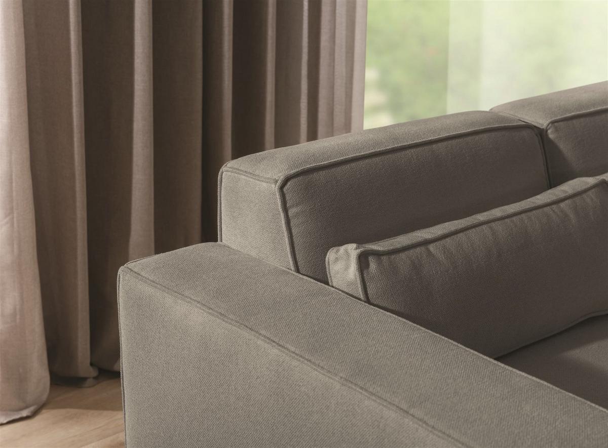 ECKSOFA Schlafsofa Waldo In Stoff Poso - Schieferfarben, Holzwerkstoff/Textil (260/173cm) - Fun Möbel