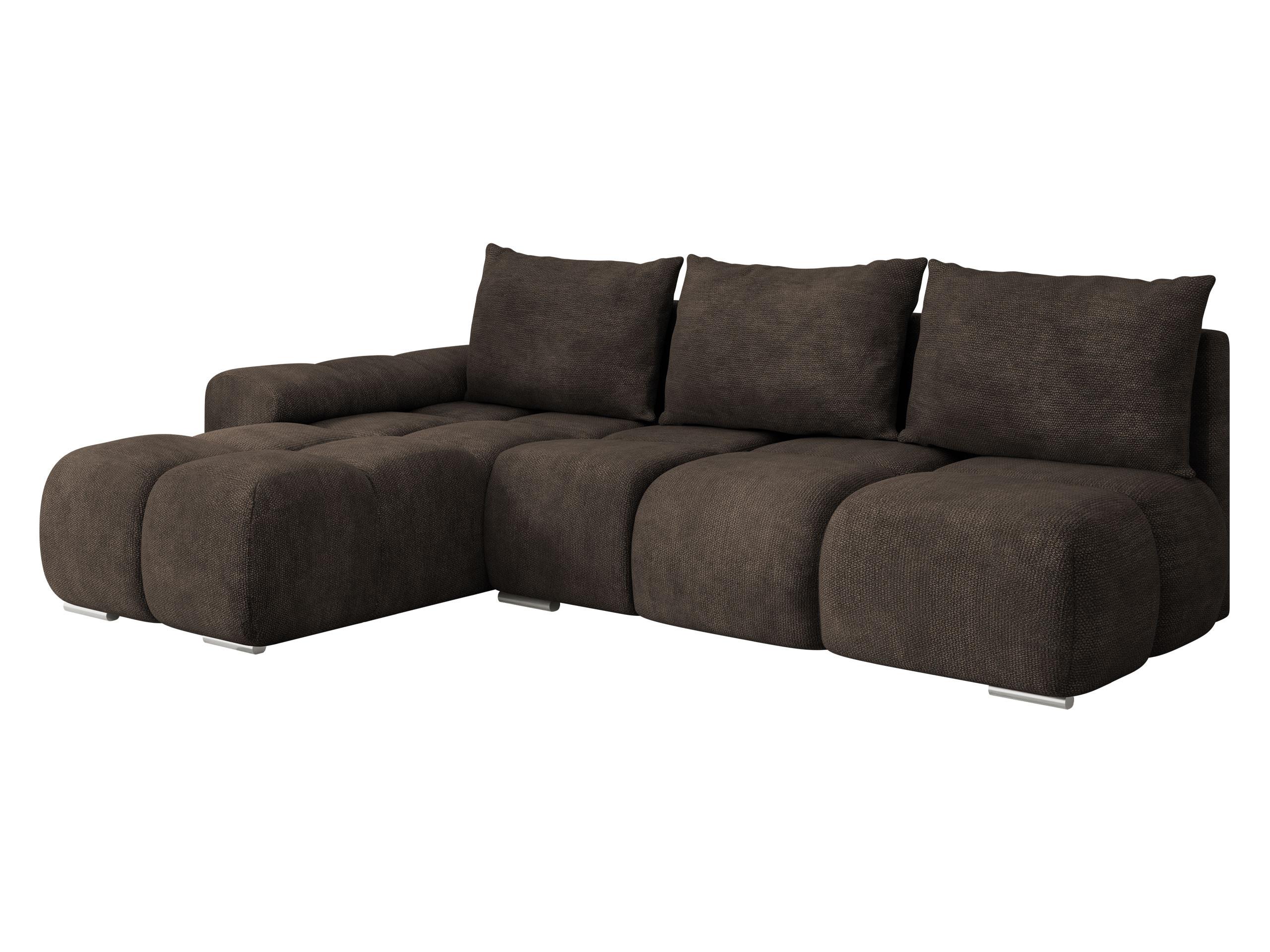 ECKSOFA Bestii, Seite: Links - Dunkelbraun/Schwarz, Holz/Kunststoff (270/183cm) - MIRJAN24