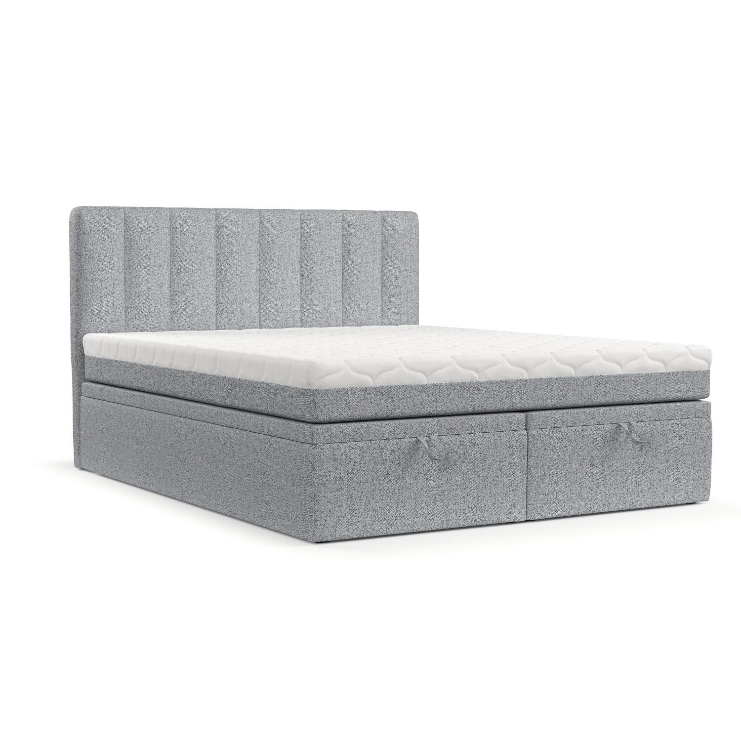 BOXBETT Lume 160/200 cm Grau im Riva Stoff - Schwarz/Grau, Holz/Holzwerkstoff (160/200cm) - AltaBeds
