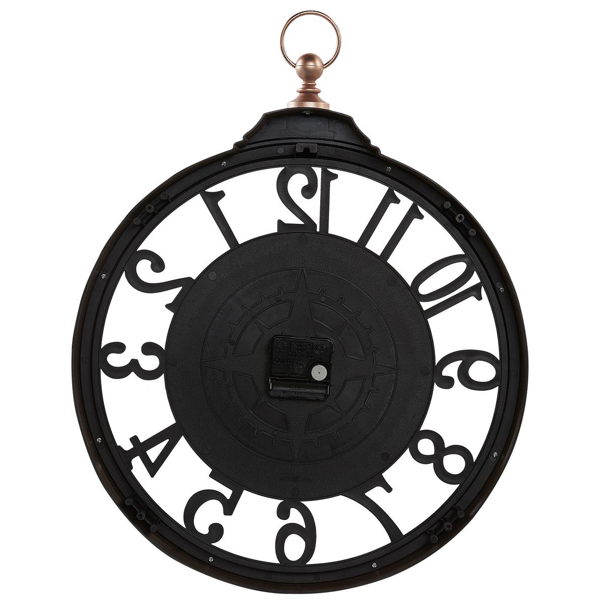 WANDUHR Kunststoff schwarz/kupfer Alloza - Schwarz, Kunststoff (44/52/5cm) - Beliani