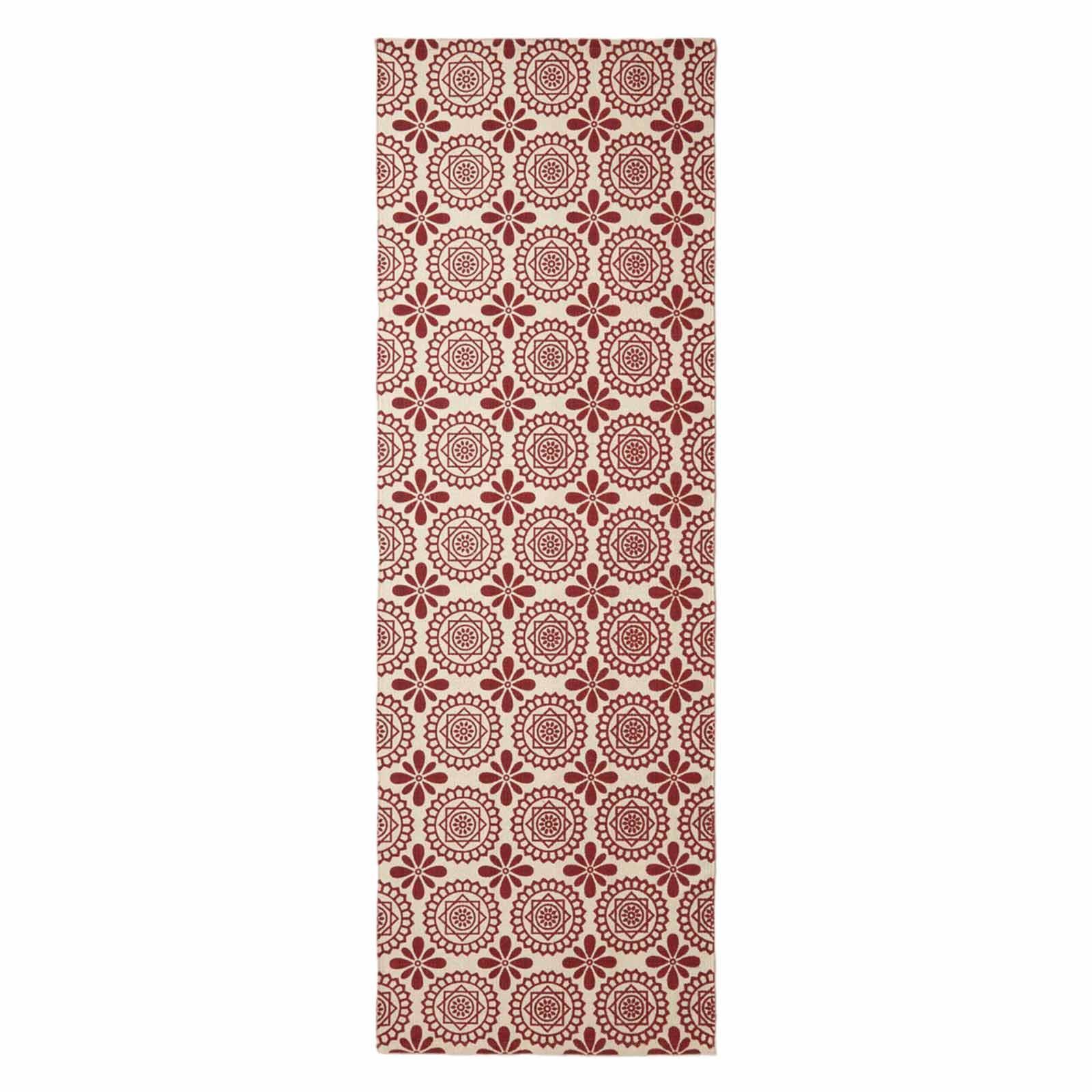 TEPPICHLÄUFER Cassia Baumwolle gemustert 66/200 cm - Rot, Textil (66/200cm) - Homescapes