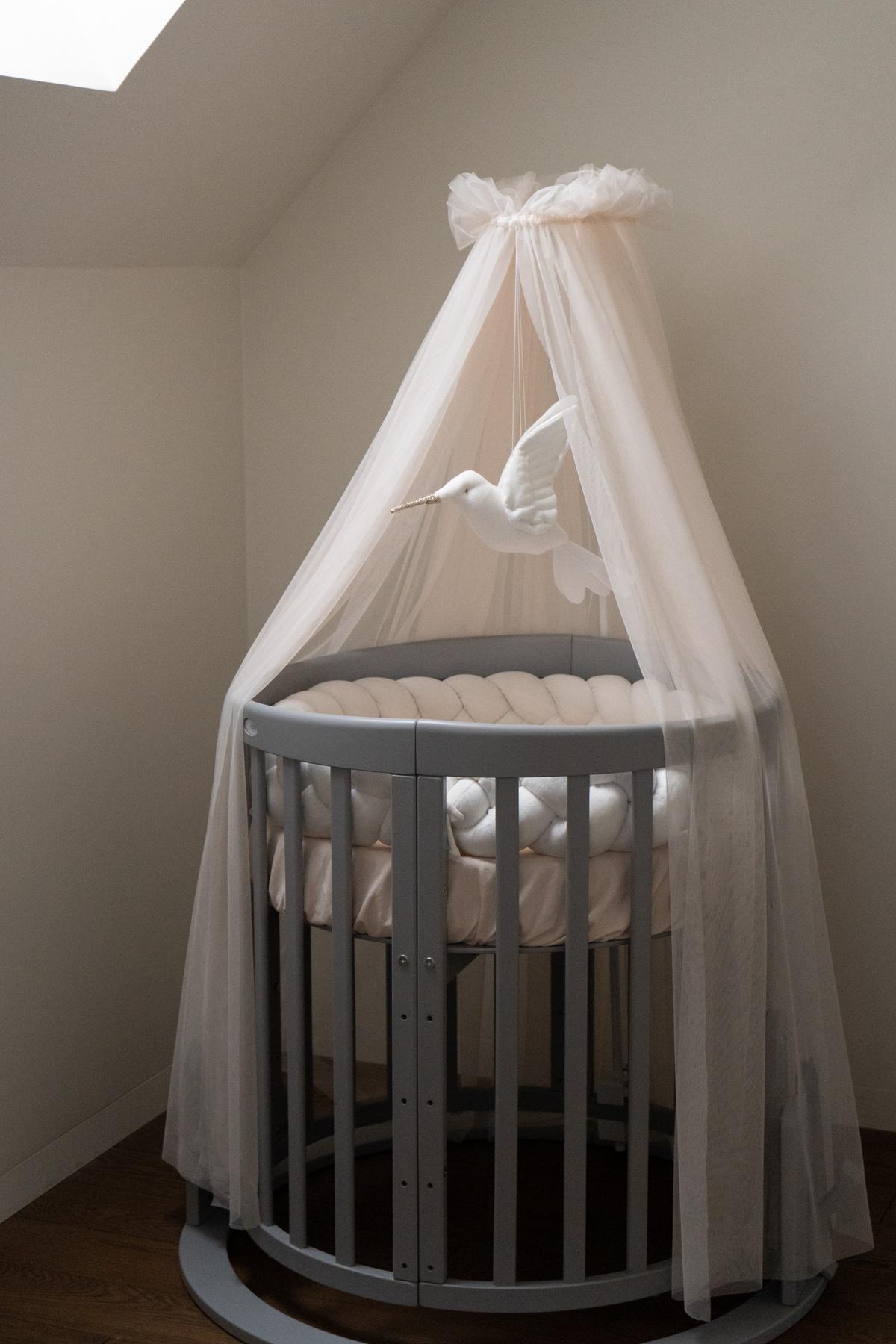 BABY Betthimmel Baldachin mit Himmelstange - Champagner, Textil - waldin