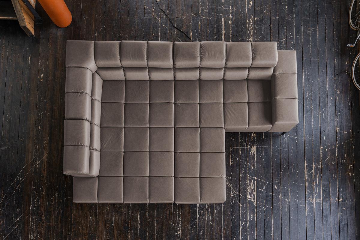 ECKSOFA NELSON Dunkelbraun Leder - Dunkelbraun/Schwarz, Leder/Metall (321/216cm) - KAWOLA