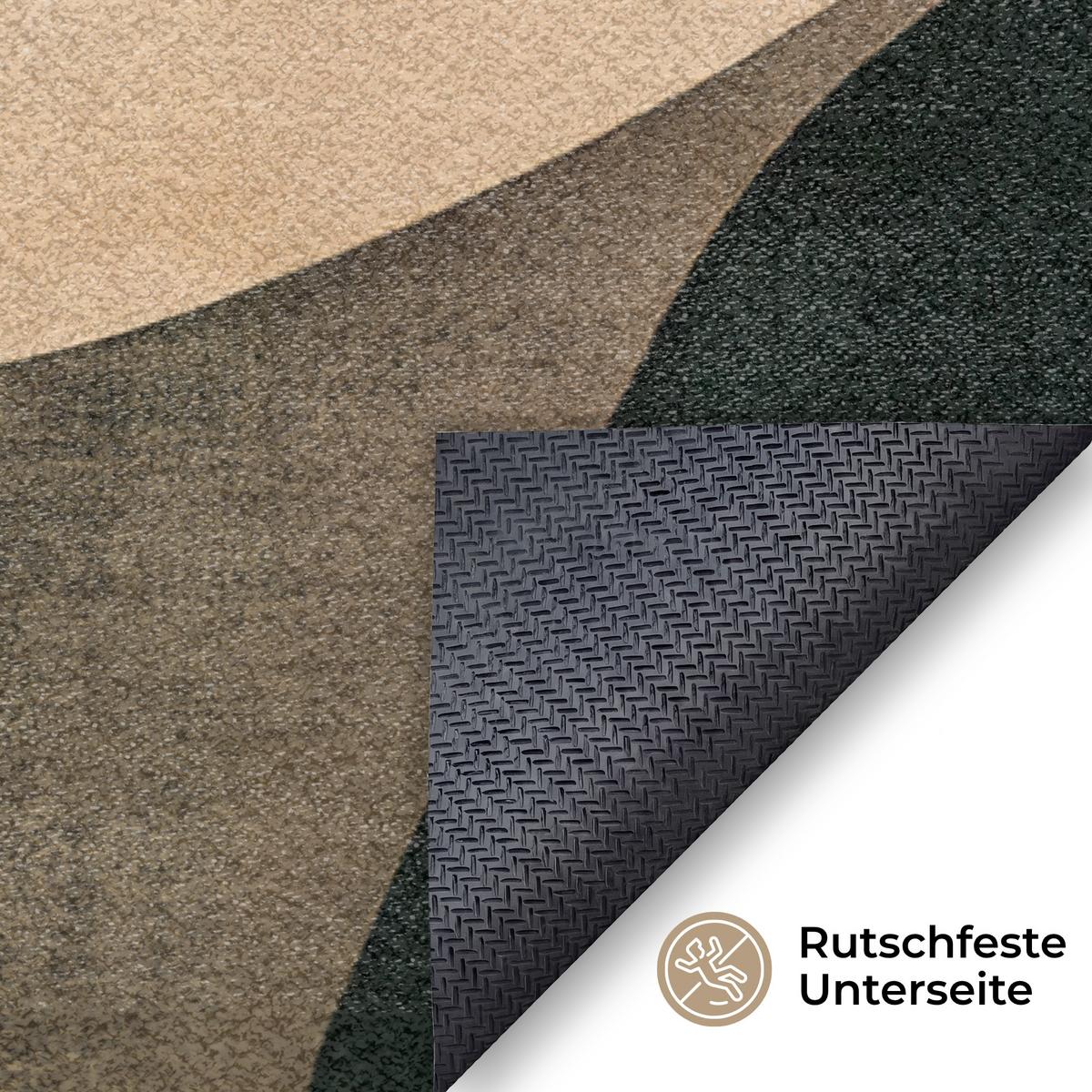 FUSSMATTE Formen - Ockergelb - Abstrakt Flurteppich 120x80 cm - Multicolor, Kunststoff (120/0.4cm) - MuchoWow