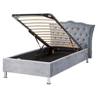 BETT 90/200cm Grau Metz - Grau, Textil (90/200cm) - Beliani