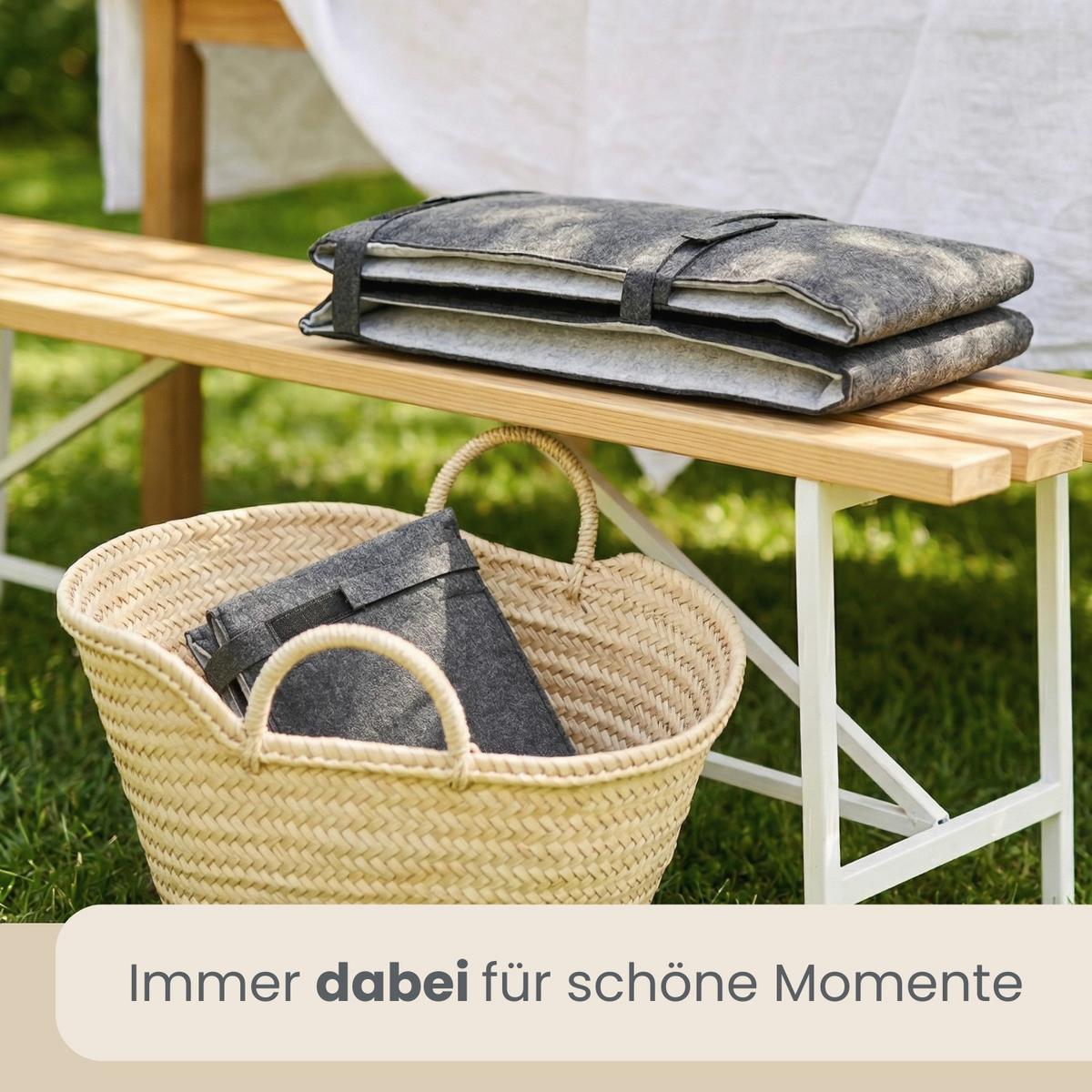 BIERBANKAUFLAGE Filz, 2er Set, Grau, 220/25/1 cm - Grau, Kunststoff (25/1/220cm) - Dunedesign