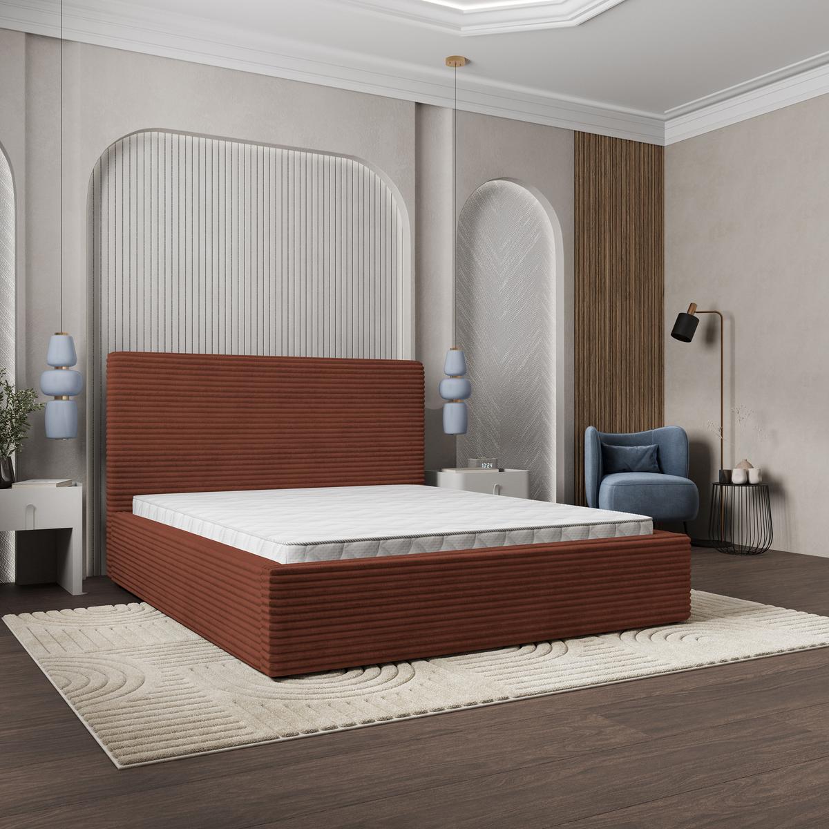 POLSTERBETT MIRETTI 180x200 cm mit Bettkästen - Braun - Braun, Holz (180/200cm) - MASSENO