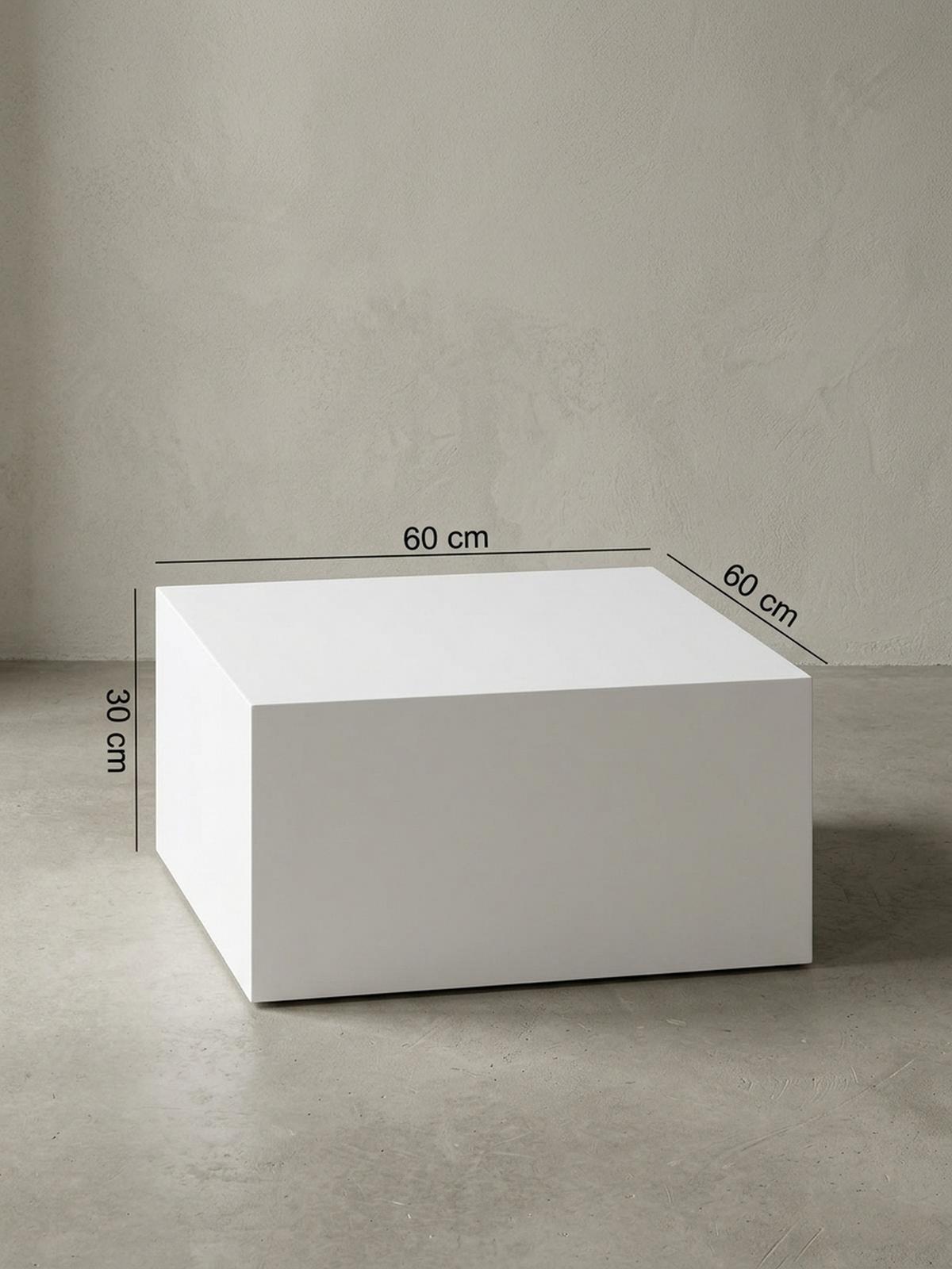 COUCHTISCH Weiß Hochglanz Quadratisch 60x60x30cm MDF Würfelform - Weiß, Holzwerkstoff (60/60/30cm) - KADIMA DESIGN
