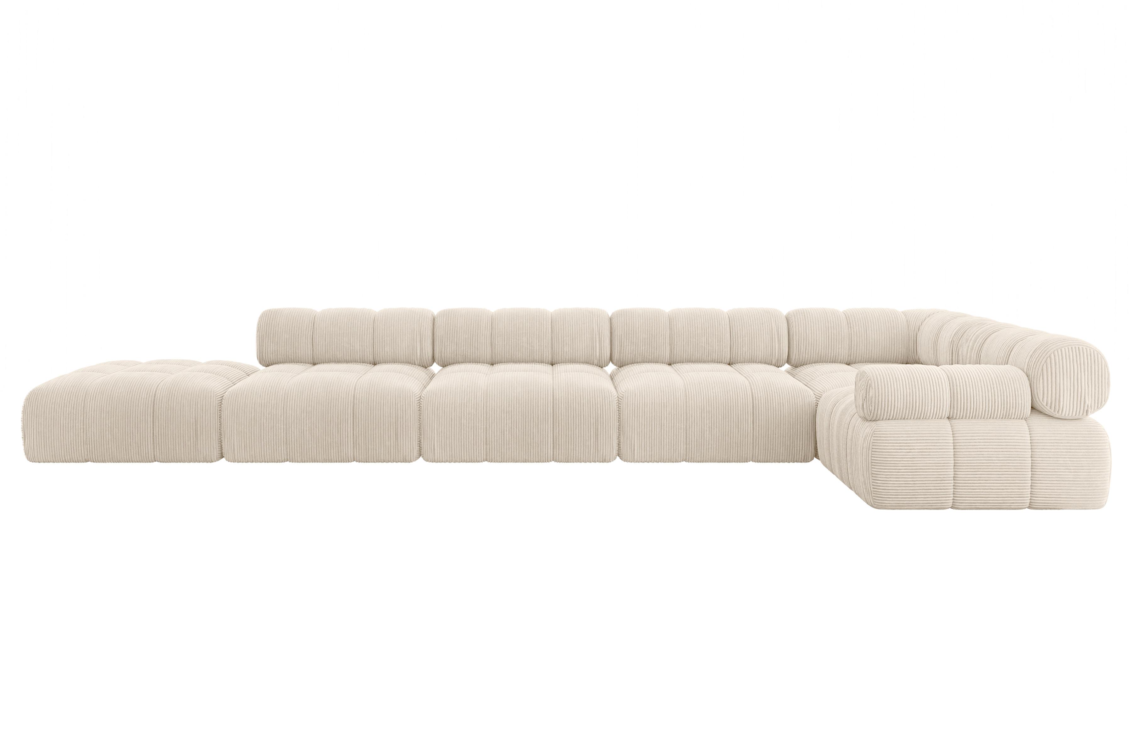 ECKSOFA modulares Sofa Felto-L3 - 475x190x70 cm Beige Cord - Beige, Holzwerkstoff/Textil (475/190cm) - ALTDECOR
