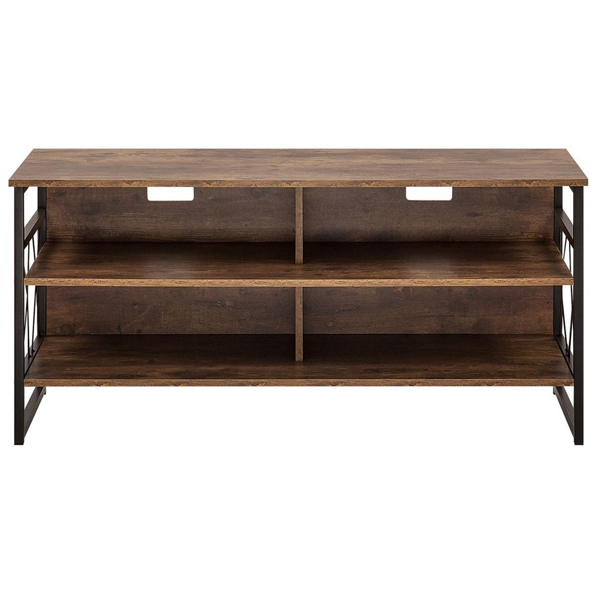 TV-MÖBEL Dunkelbraun, Schwarz CARLISLE 51/120/57 cm - Dunkelbraun, Holzwerkstoff (120/57/51cm) - Beliani