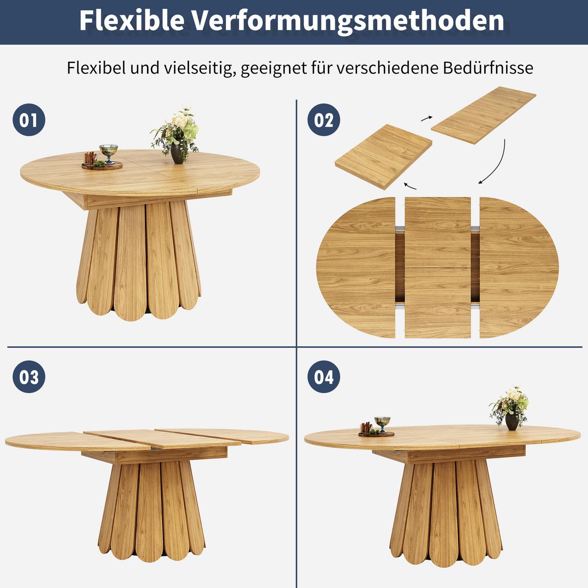 ESSTISCH-SET 1+6, ausziehbarer Tisch mit 6 Esszimmerstühlen - Schwarz/Naturfarben, Holzwerkstoff (118/76/118cm) - Urban Meuble