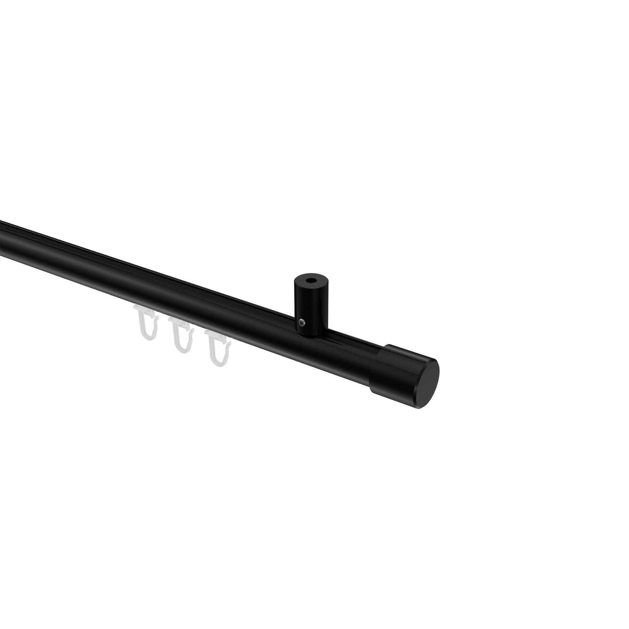GARDINENSTANGE INNENLAUF Sonius Santo 160 cm, 1-läufig, 20 mm Ø Schwarz - Schwarz, Metall (160cm) - INTERDECO