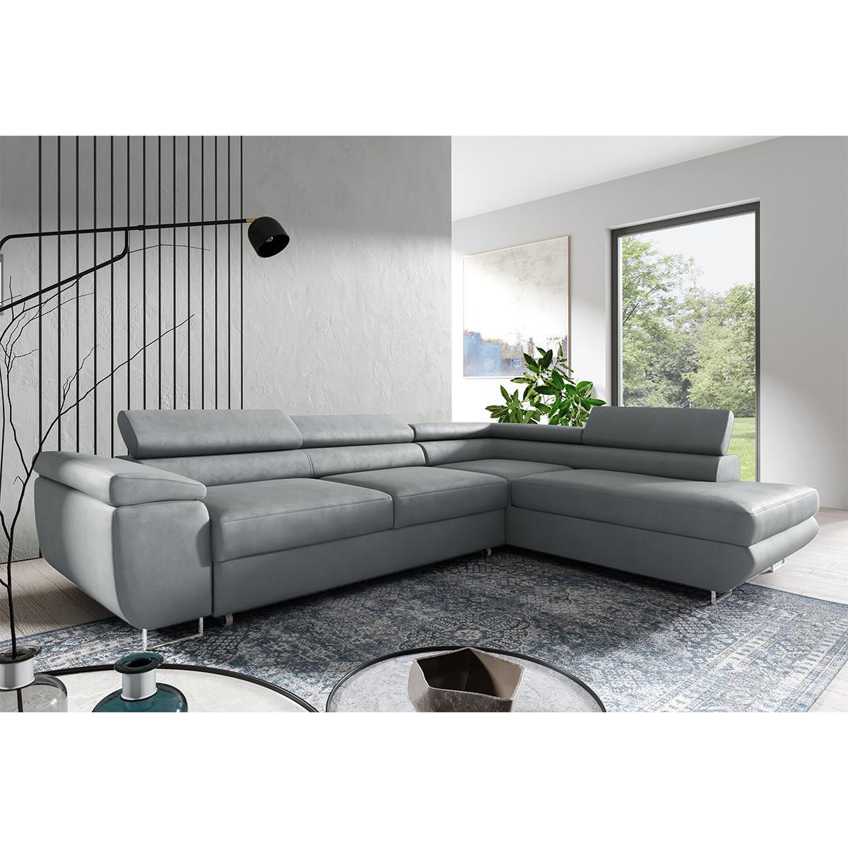 ECKSOFA Lyam 4 Sitzplätze Hellgrau - Grau, Holzwerkstoff (271/201cm) - Petits-meubles