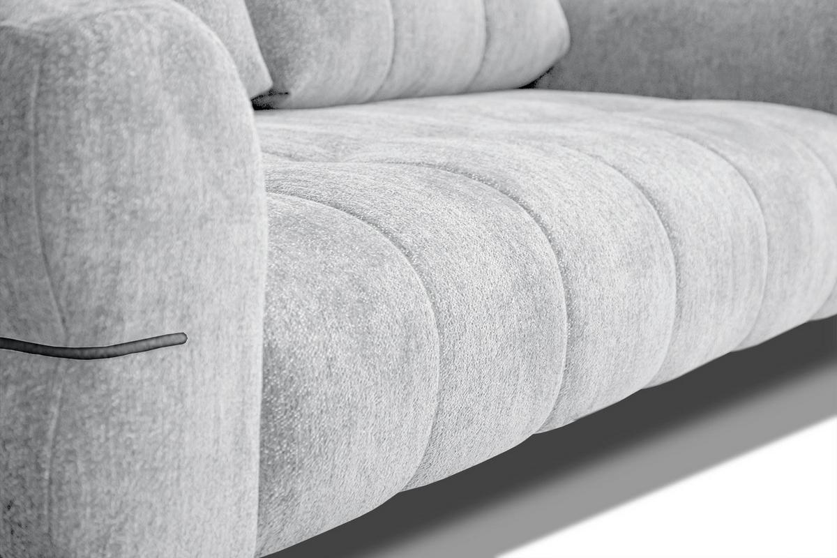 SOFA SALVINI 3-Sitzer, hellgrau - Hellgrau/Schwarz, Holzwerkstoff/Textil (176/88/99cm) - Wozimo