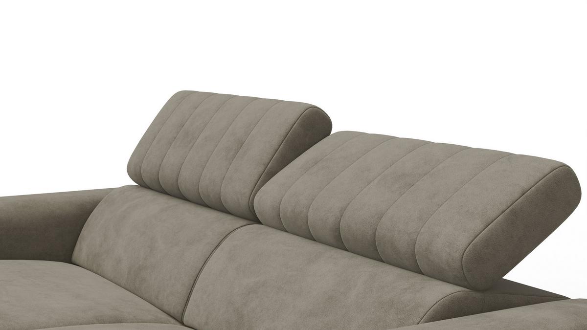 RELAXSOFA NORDEL 3-Sitzer, dunkles beige - Beige/Schwarz, Holz/Textil (194/80/105cm) - Wozimo