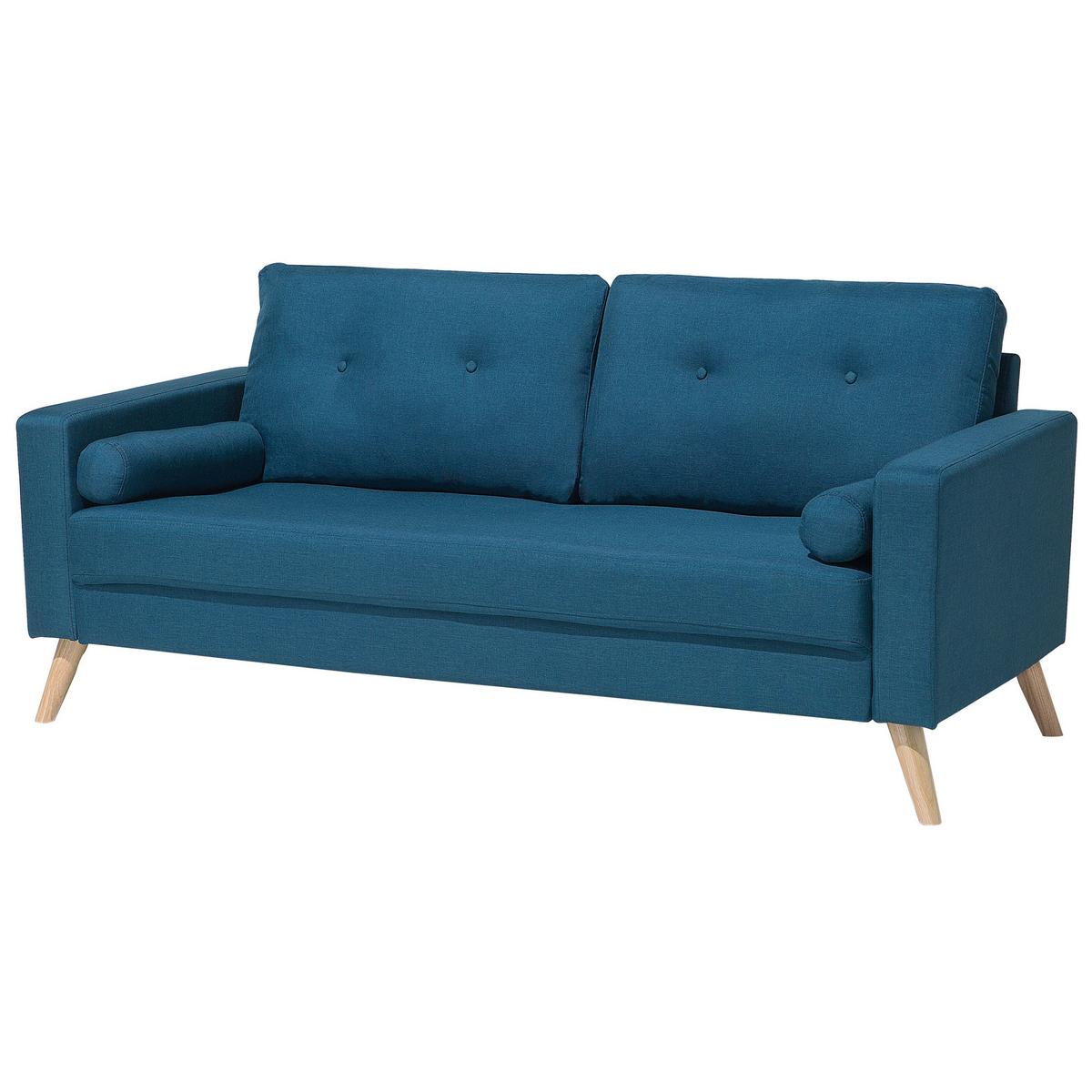 2-SITZER-SOFA Polyester Blau Kalmar - Hellblau, Textil (182/88/74cm) - Beliani