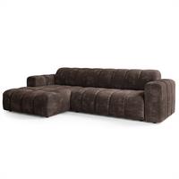 ECKSOFA SETIA LM L-S Braun Chenille - Braun, Holzwerkstoff (304/165cm) - MASSENO