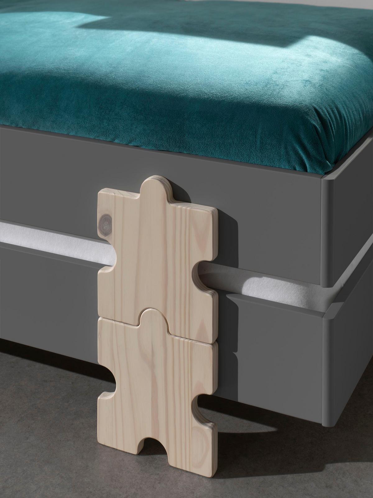 STAPELBETT (2er Set) Karlene 204x48x94 aus MDF in Grau - Grau, Holzwerkstoff (90/200cm) - 58aufmkessel