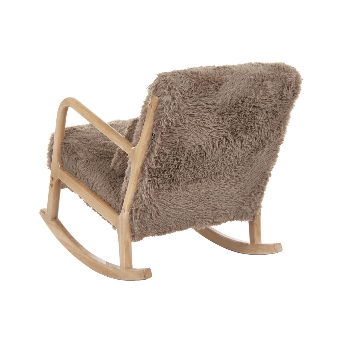 SCHAUKELSESSEL Webpelz Taupe Skovde - Taupe/Beige, Textil (66/82/79cm) - Beliani