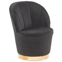 SESSEL Samtstoff Schwarz/Gold Alby - Schwarz, Textil/Metall (56/72/61cm) - Beliani